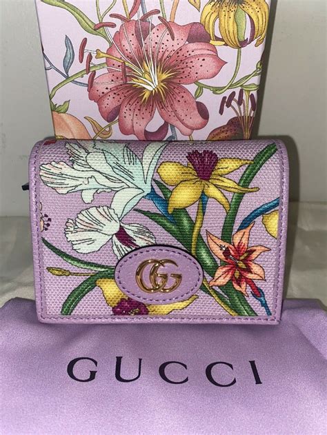 gucci wallet flowers|brand new gucci wallet girls.